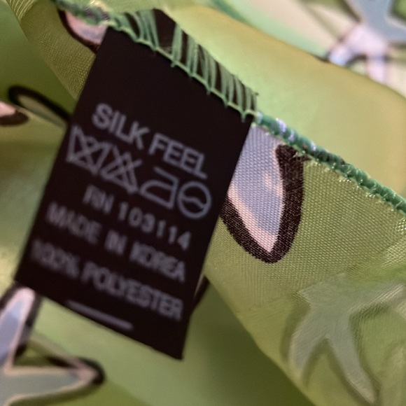 Blue Starfish on Bright Green Background Scarf by Silk Feel - Picture 4 of 4